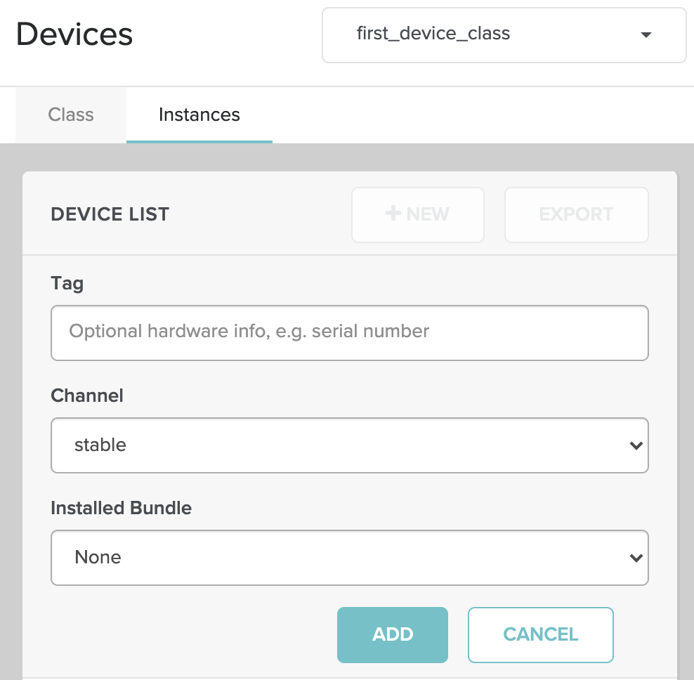 Screenshot - Adding a Device Instance