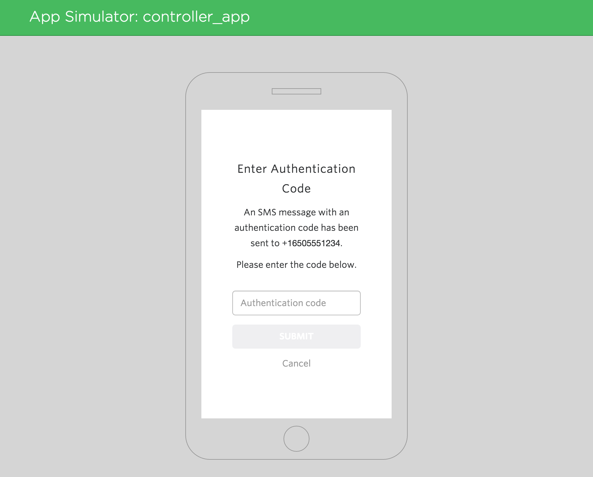 Screenshot - Entering Auth Code