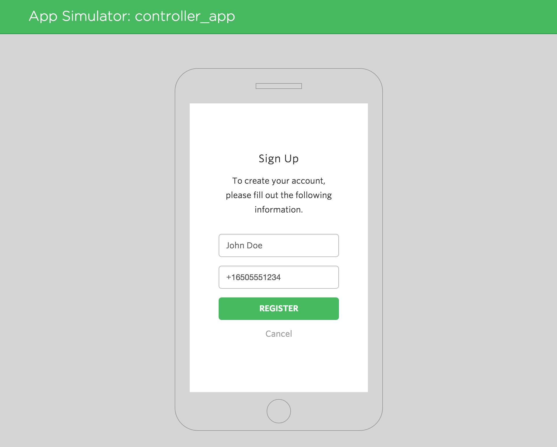 Screenshot - User Registration