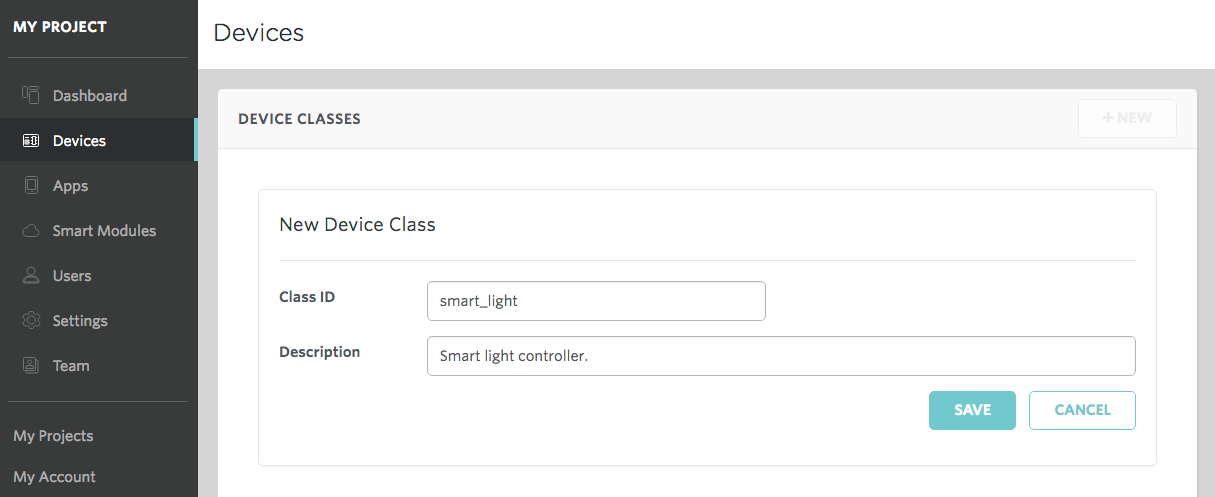 Screenshot - Creating New Device Class