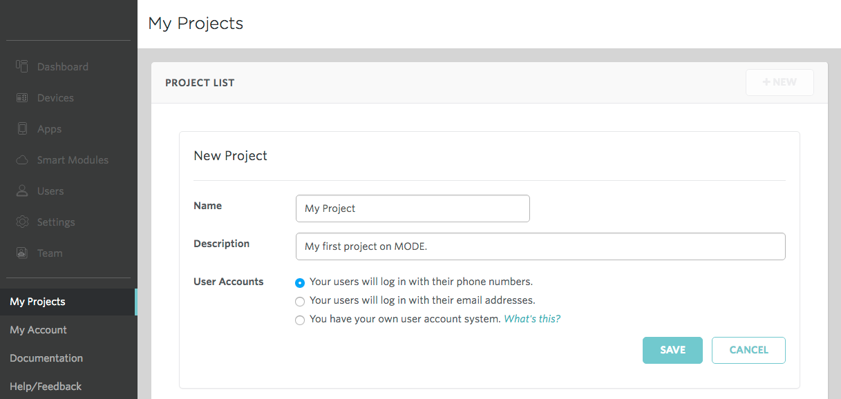 Screenshot - Creating New Project