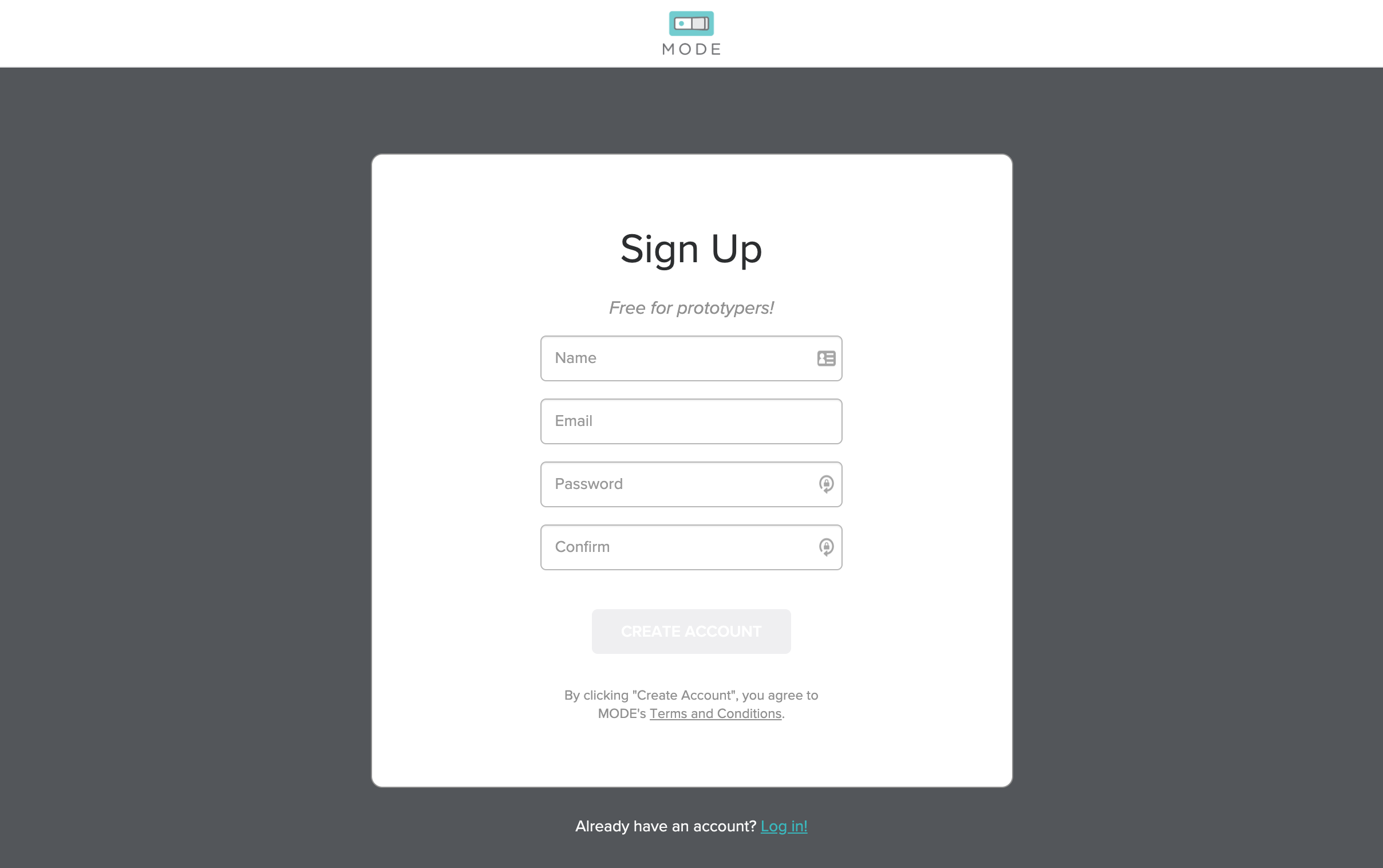 Screenshot - Console Signup