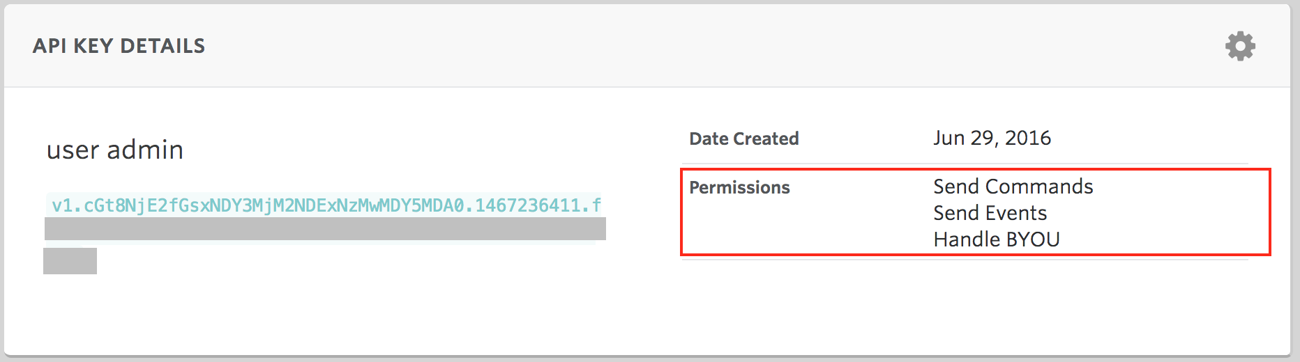 Screenshot - Project API Key Permissions
