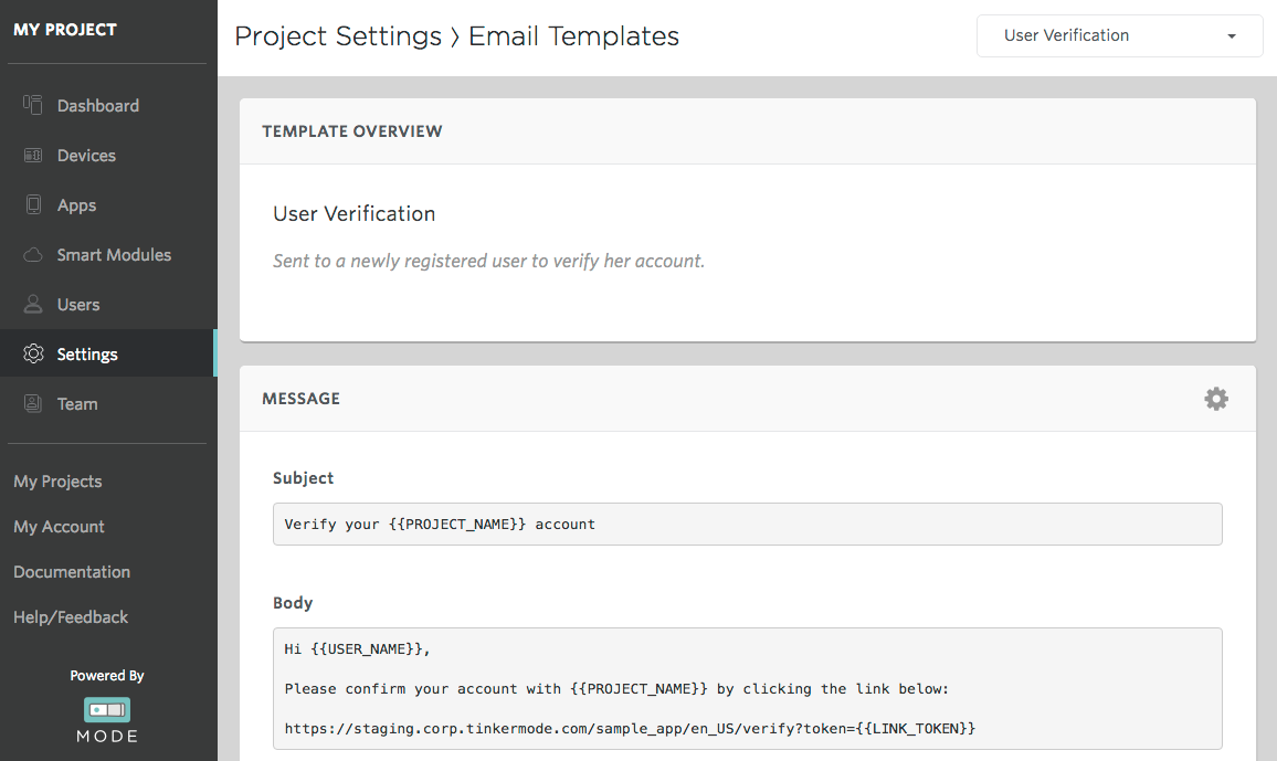 Screenshot - User Verification Email Template